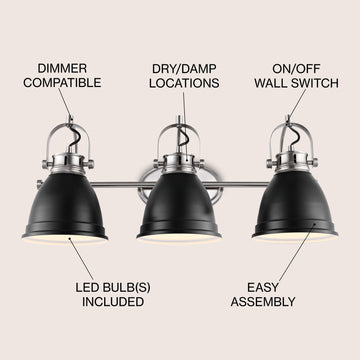 Phineas Farmhouse Bohemian Iron LED Vanity
